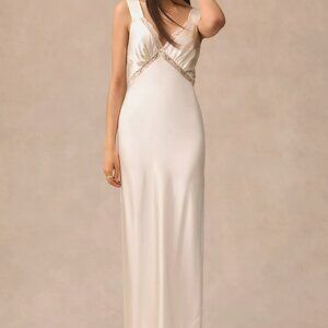 NWT Reformation Ivory Chania Silk Slip Dress